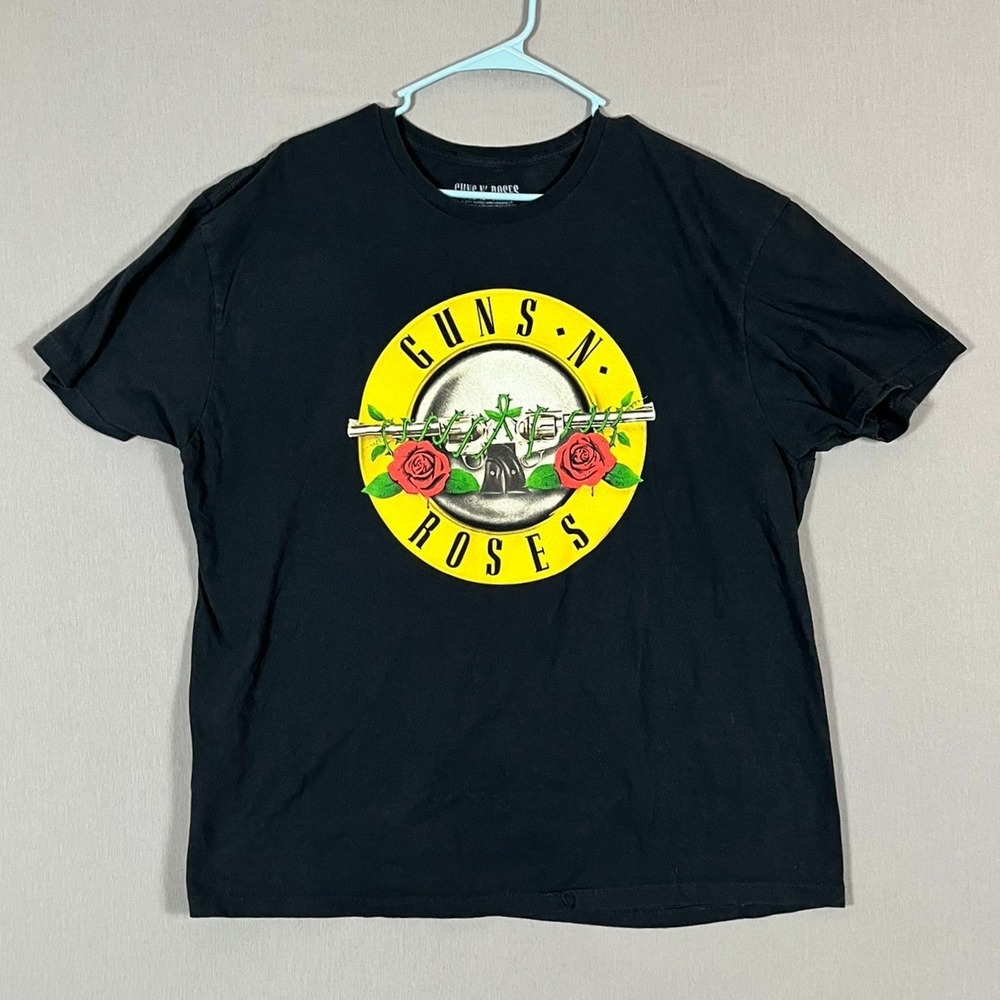 Guns N Roses T-Shirt Mens 2XL Black Bullet Logo Graphic EUC